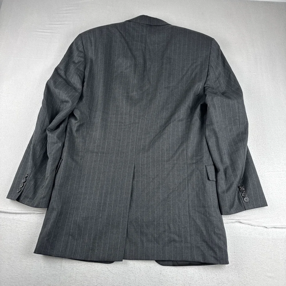 Lauren Ralph Lauren Mens Dark Gray Chalkstripe 2-Piece Suit 42L, 34*30 Wool